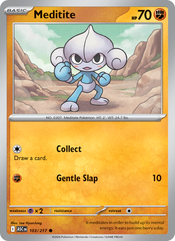 Meditite 103/217 Common | Ascended Heroes | Pokemon Card