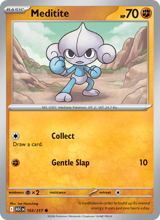 Meditite 103/217 Common | Ascended Heroes | Pokemon Card