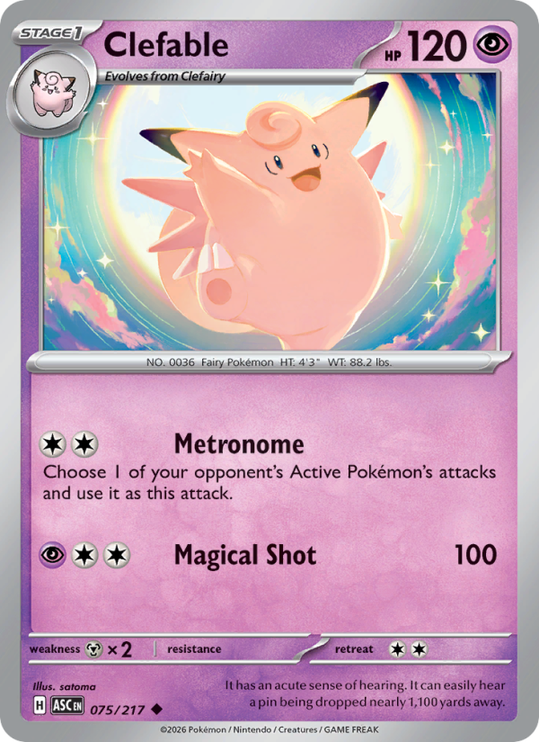Clefable 75/217 Uncommon | Ascended Heroes | Pokemon Card