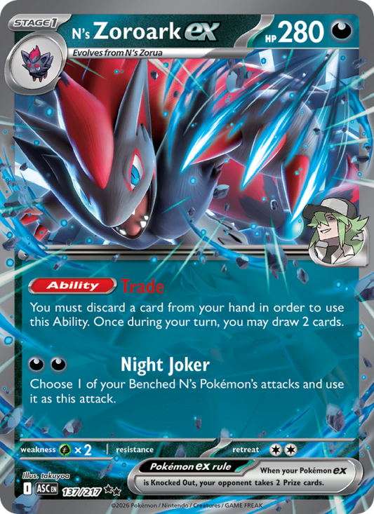 N's Zoroark ex 137/217 Double Rare | Ascended Heroes | Pokemon Card