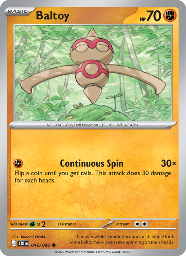 Baltoy 46/86 Common | Chaos Rising | Pokemon Card