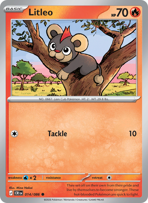 Litleo 14/86 Common | Chaos Rising | Pokemon Card