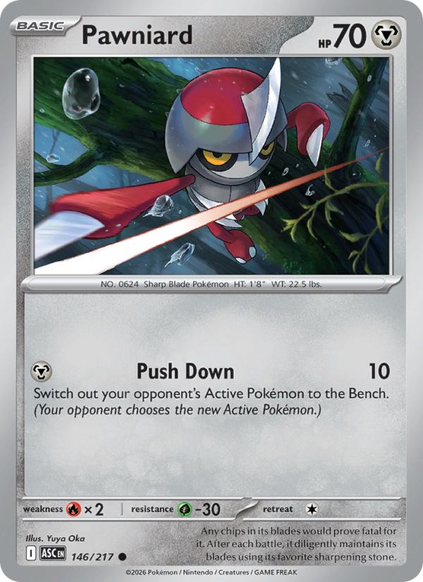 Pawniard 146/217 Common | Ascended Heroes | Pokemon Card