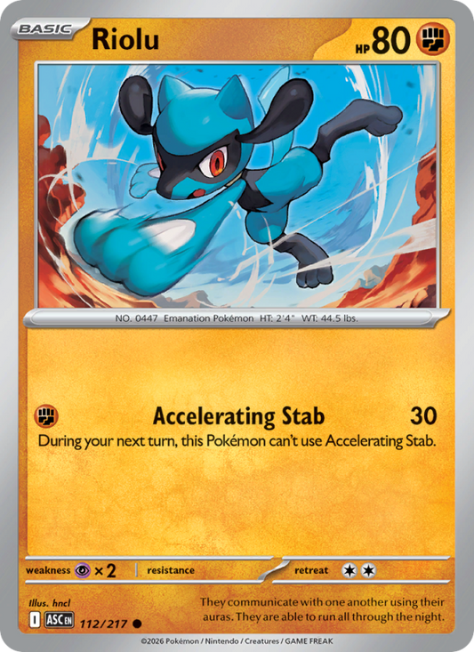 Riolu 112/217 Common | Ascended Heroes | Pokemon Card