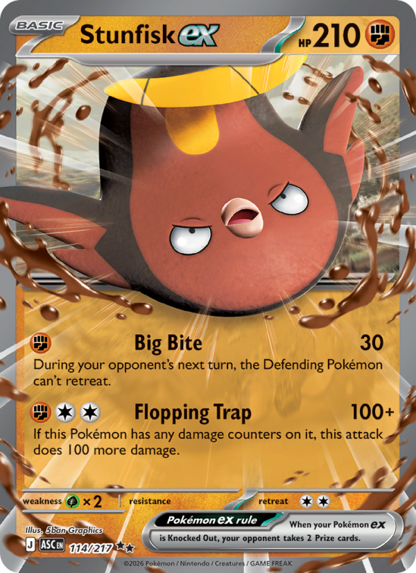 Stunfisk ex 114/217 Double Rare | Ascended Heroes | Pokemon Card