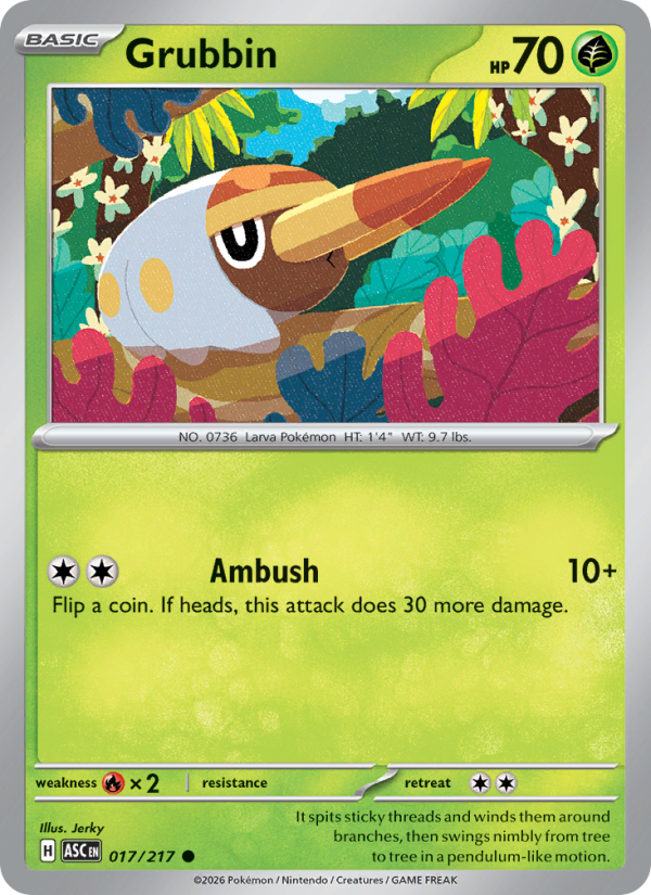 Grubbin 17/217 Common | Ascended Heroes | Pokemon Card