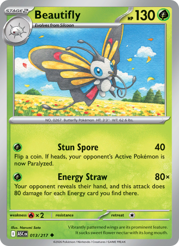Beautifly 13/217 Uncommon | Ascended Heroes | Pokemon Card
