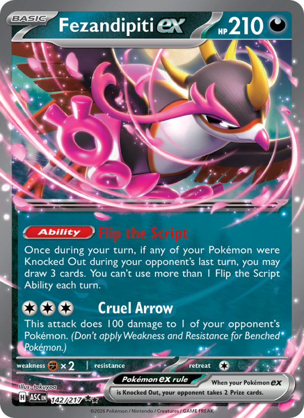 Fezandipiti ex 142/217 Double Rare | Ascended Heroes | Pokemon Card