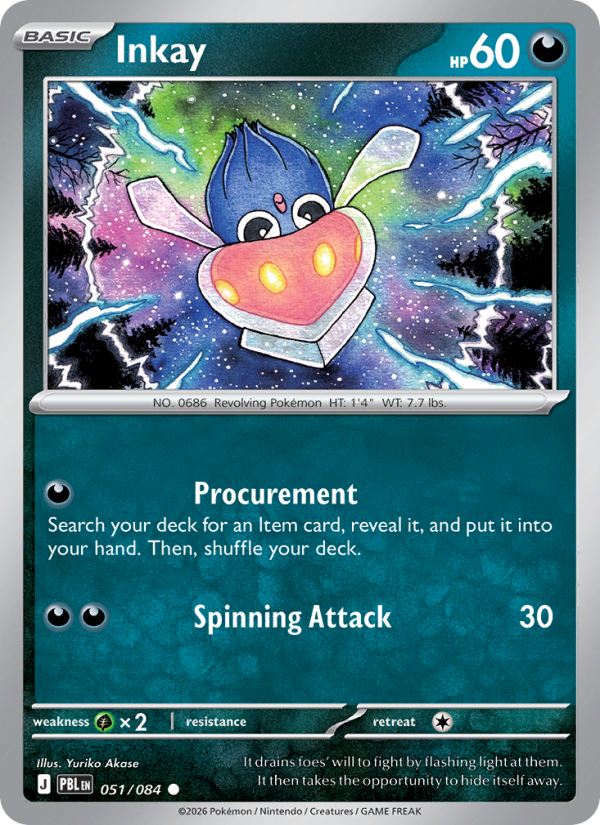 Inkay 51/84 Common | Pitch Black | Pokemon Card