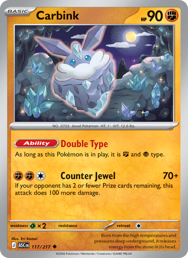 Carbink 117/217 Uncommon | Ascended Heroes | Pokemon Card