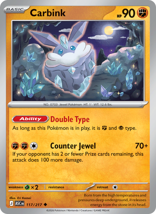 Carbink 117/217 Uncommon | Ascended Heroes | Pokemon Card