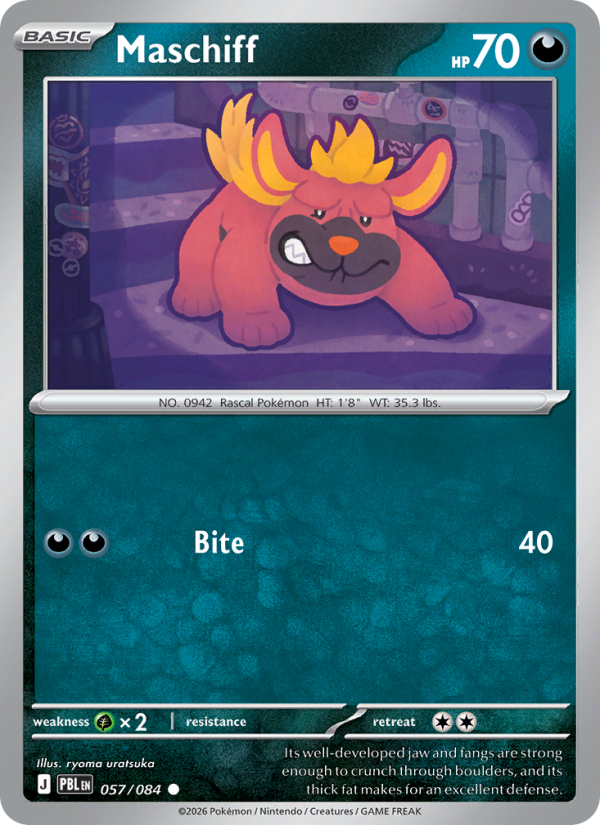 Maschiff 57/84 Common | Pitch Black | Pokemon Card
