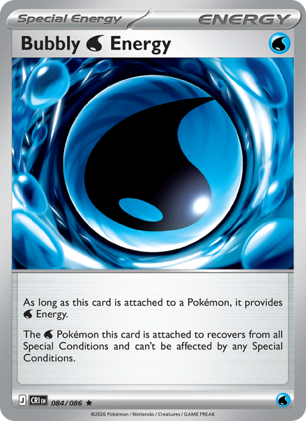 Bubbly Water Energy 84/86 Rare Holo | Chaos Rising | Pokemon Card