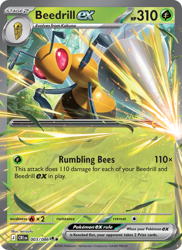 Beedrill ex 3/86 Double Rare | Chaos Rising | Pokemon Card