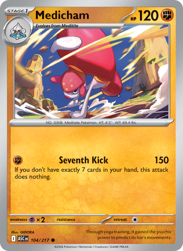 Medicham 104/217 Common | Ascended Heroes | Pokemon Card
