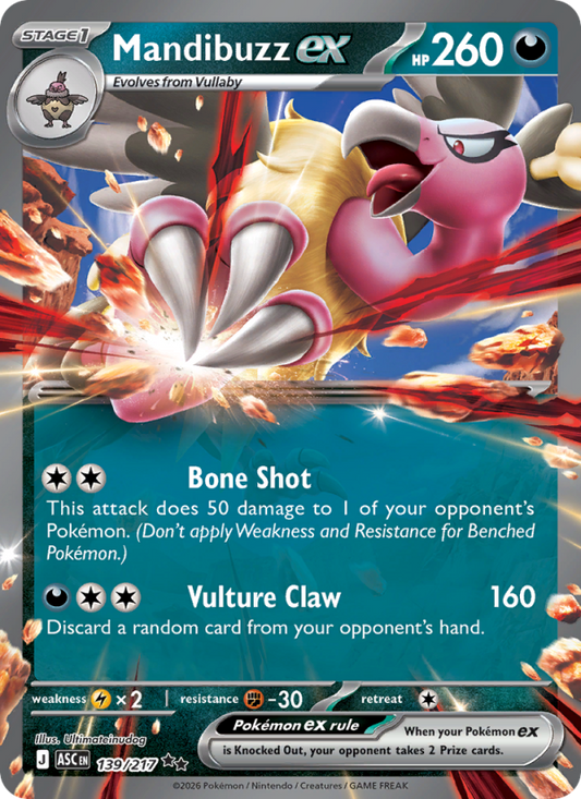 Mandibuzz ex 139/217 Double Rare | Ascended Heroes | Pokemon Card