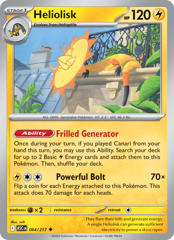 Heliolisk 64/217 Uncommon | Ascended Heroes | Pokemon Card