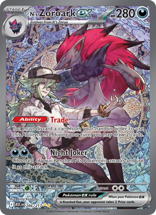 N's Zoroark ex 286/217 Special Illustration Rare | Ascended Heroes | Pokemon Card