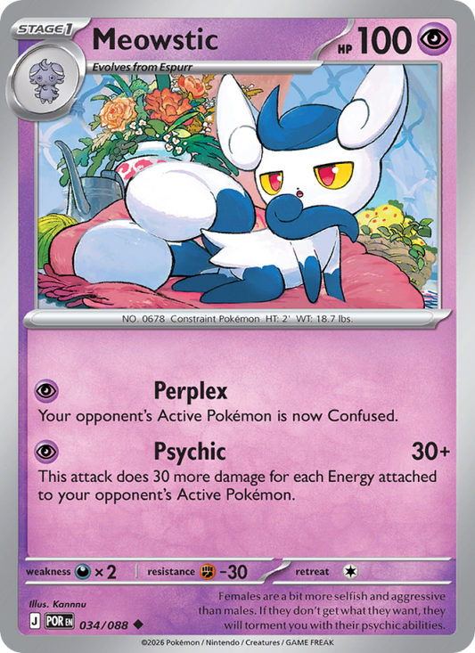 Meowstic 34/88 Uncommon | Perfect Order | Pokemon Card