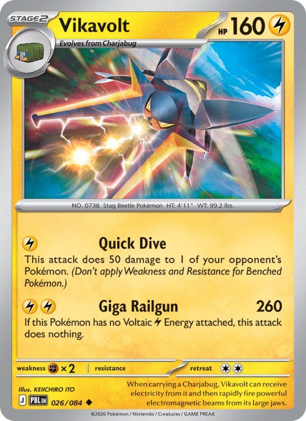 Vikavolt 26/84 Uncommon | Pitch Black | Pokemon Card