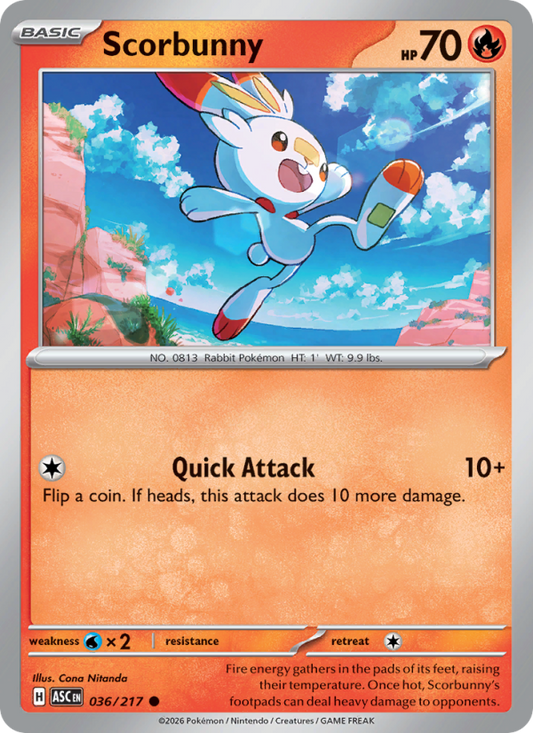 Scorbunny 36/217 Common | Ascended Heroes | Pokemon Card
