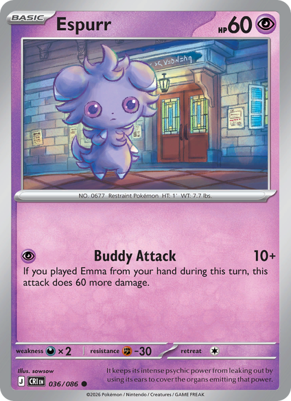 Espurr 36/86 Common | Chaos Rising | Pokemon Card