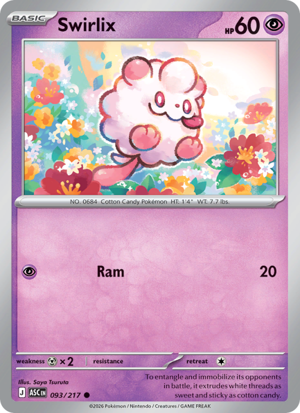 Swirlix 93/217 Common | Ascended Heroes | Pokemon Card