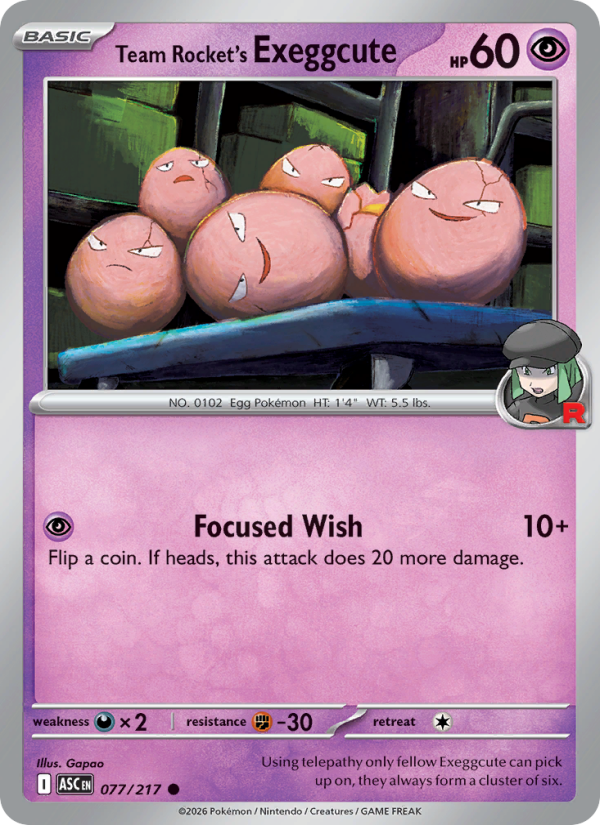 Team Rocket's Exeggcute 77/217 Common | Ascended Heroes | Pokemon Card