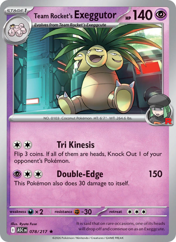 Team Rocket's Exeggutor 78/217 Rare Holo | Ascended Heroes | Pokemon Card