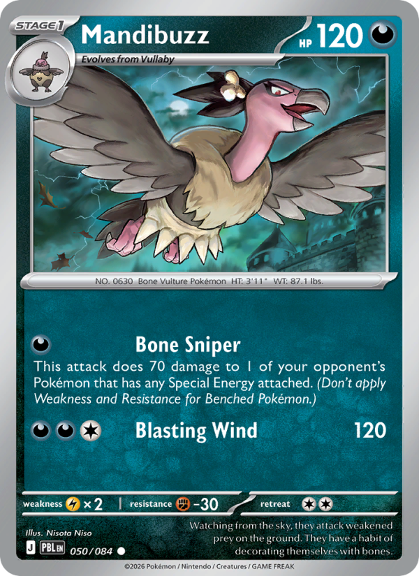 Mandibuzz 50/84 Common | Pitch Black | Pokemon Card