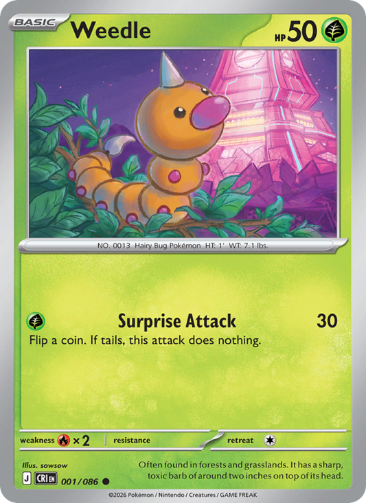 Weedle 1/86 Common | Chaos Rising | Pokemon Card