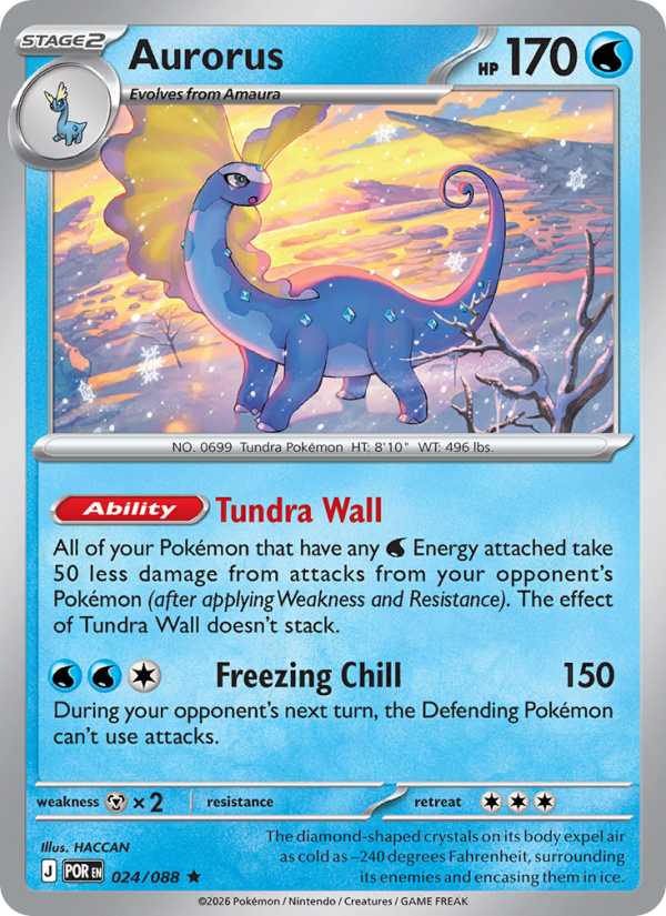 Aurorus 24/88 Rare Holo | Perfect Order | Pokemon Card