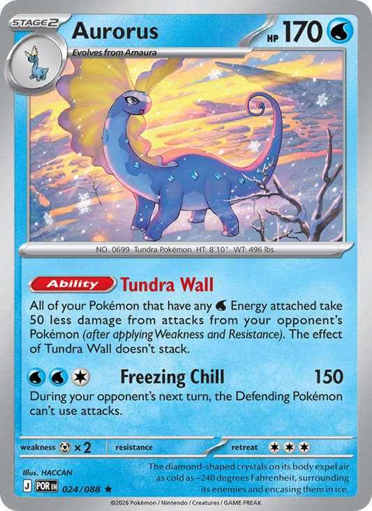 Aurorus 24/88 Rare Holo | Perfect Order | Pokemon Card