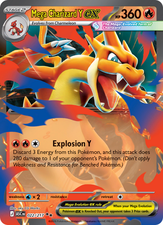 Mega Charizard Y ex 22/217 Double Rare | Ascended Heroes | Pokemon Card