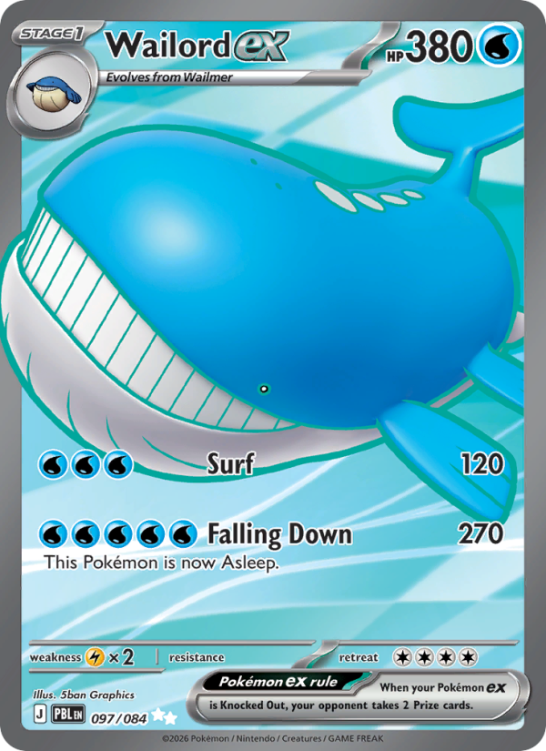 Wailord ex 97/84 Ultra Rare | Pitch Black | Pokemon Card