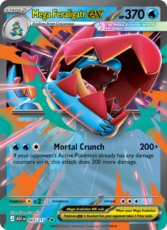 Mega Feraligatr ex 43/217 Double Rare | Ascended Heroes | Pokemon Card