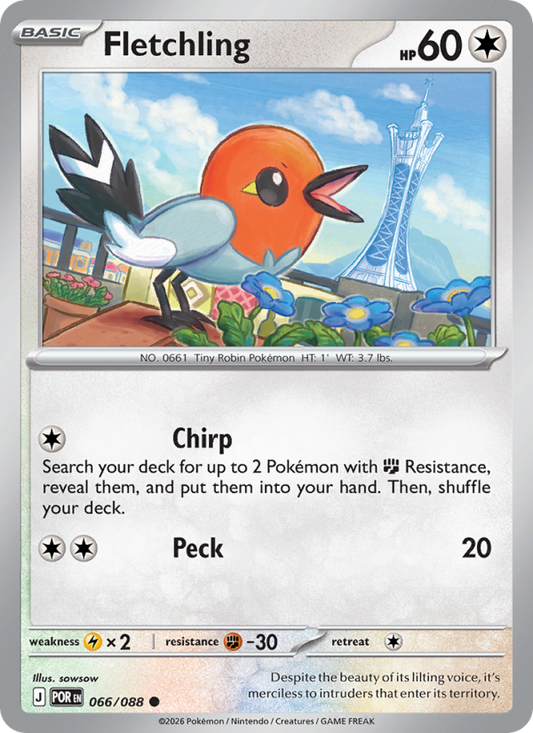 Fletchling 66/88 Common | Perfect Order | Pokemon Card