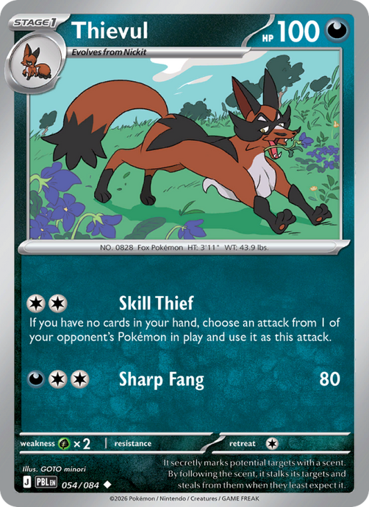 Thievul 54/84 Uncommon | Pitch Black | Pokemon Card
