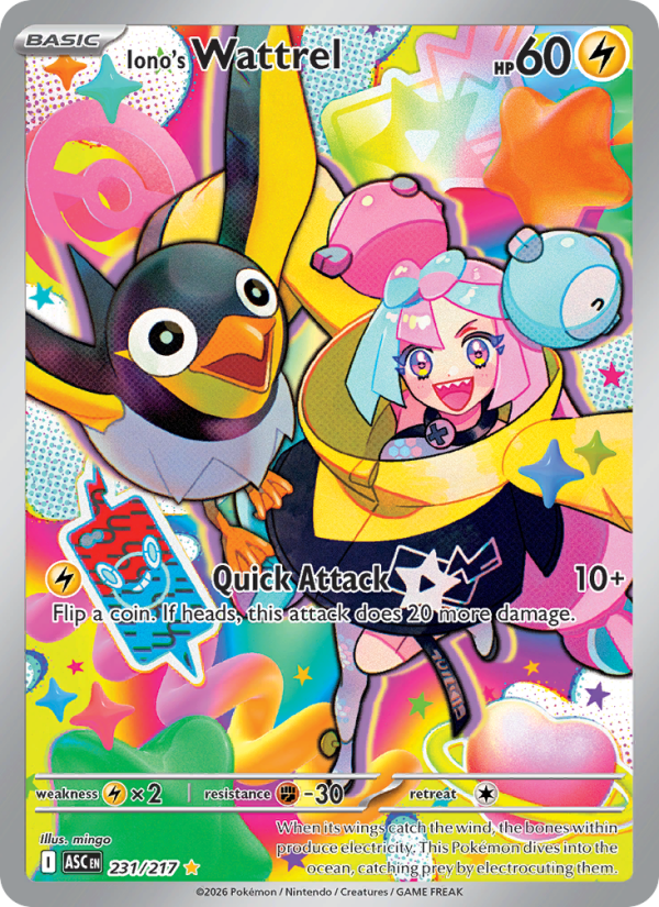 Iono's Wattrel 231/217 Illustration Rare | Ascended Heroes | Pokemon Card
