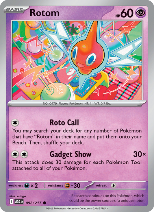 Rotom 92/217 Common | Ascended Heroes | Pokemon Card