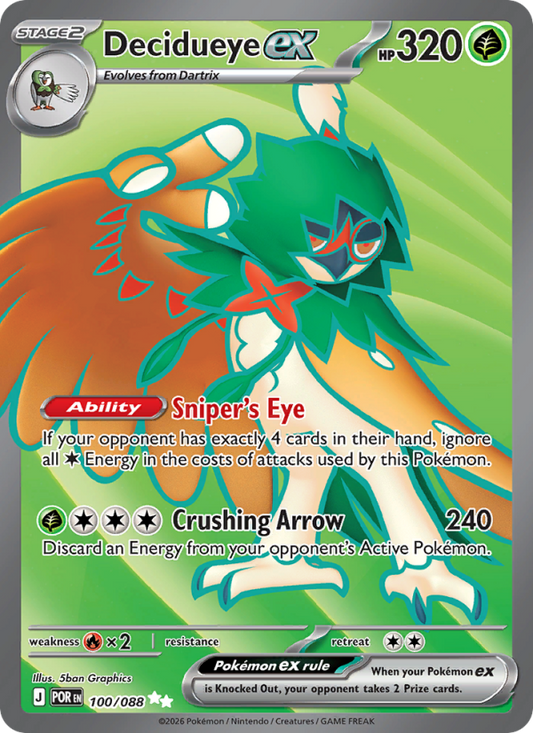 Decidueye ex 100/88 Ultra Rare | Perfect Order | Pokemon Card