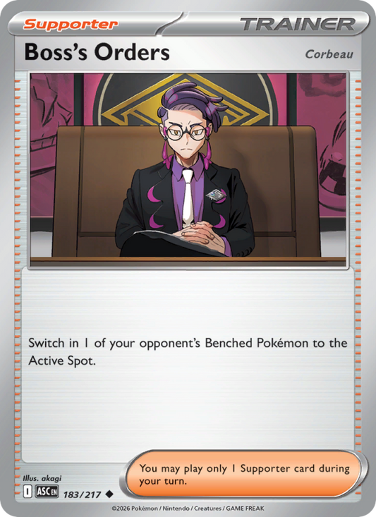 Boss's Orders 183/217 Uncommon | Ascended Heroes | Pokemon Card