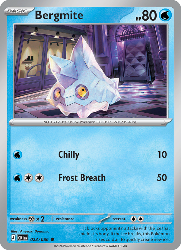 Bergmite 23/86 Common | Chaos Rising | Pokemon Card