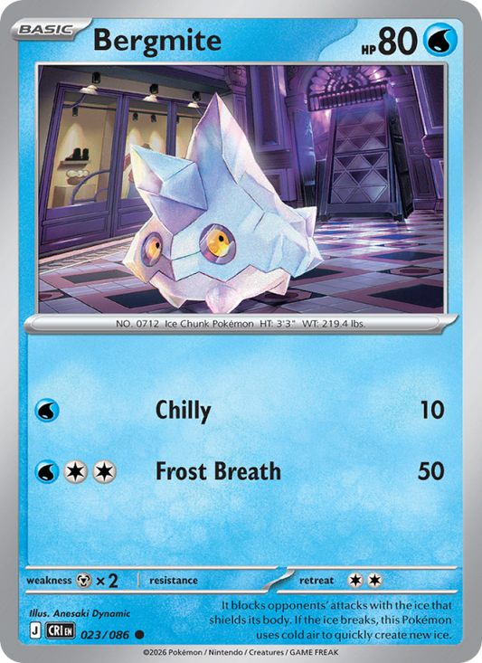 Bergmite 23/86 Common | Chaos Rising | Pokemon Card