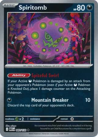 Spiritomb 87/132 Reverse Holo | Mega Evolution | Pokemon Card