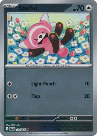 Stufful 111/132 Reverse Holo | Mega Evolution | Pokemon Card