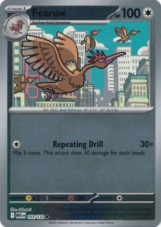 Fearow 103/132 Reverse Holo | Mega Evolution | Pokemon Card