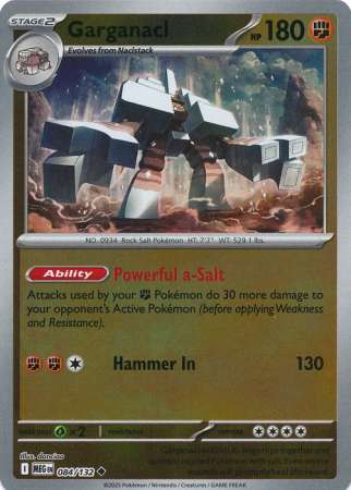 Garganacl 84/132 Reverse Holo | Mega Evolution | Pokemon Card