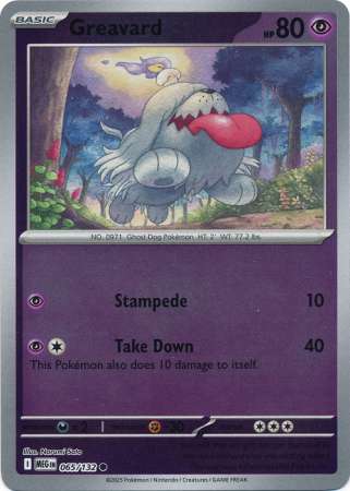 Greavard 65/132 Reverse Holo | Mega Evolution | Pokemon Card