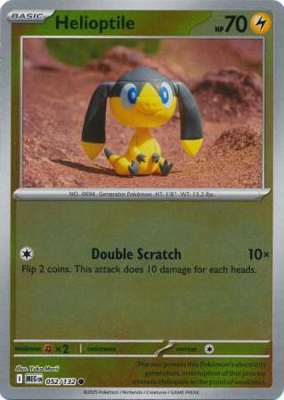 Helioptile 52/132 Reverse Holo | Mega Evolution | Pokemon Card